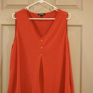 Rox & Ali XL Sleeveless Blouse Orange with Gold detail
